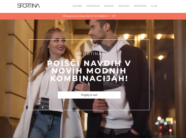 Sportina Fashion: Postavitev spletnega mesta